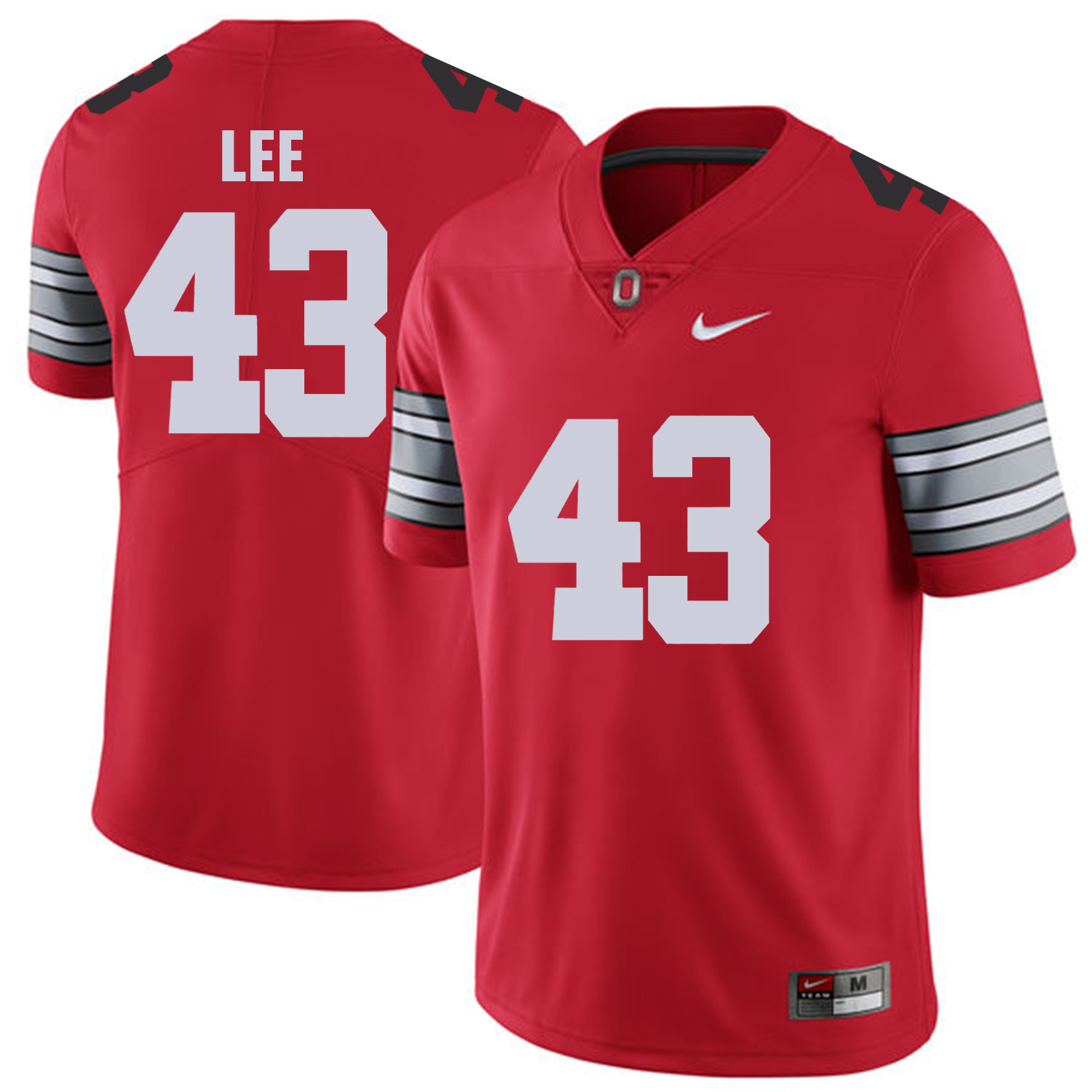 Men Ohio State #43 Lee Red Customized NCAA Jerseys->->Custom Jersey